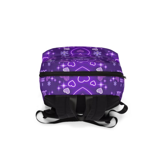 Purple Hearts & All That Glam Unisex Classic Backpack - Book  display picture 3