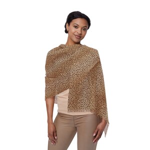 Cheetah Light Scarf - Beach Cover Up - Beach Wrap - Head Wrap - Head Scarf - Brown Scarf - Neck Scarf - Shoulder Wrap - Dress Scarf