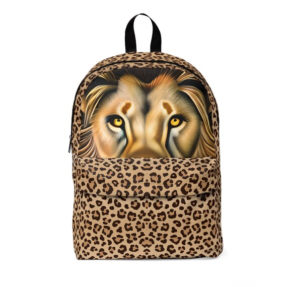 Leopard Print Backpack School Bag Bookbag Romantic Cheetah Print Backpack Leopard Design with Texture  main image 3