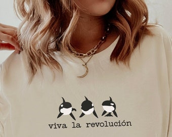 Orca Shirt, Viva La Revolution Tshirt, Killer Whale Lover, Boats, Anti-Capitalism Leftist Shirt, Animal Rights Activist Gift, Funny Meme Tee