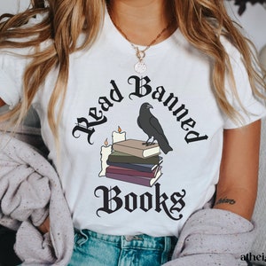 Read Banned Books Shirt, Banned Book Club, Dark Academia T Shirt, Librarian Gift, Book Lover Tee, Bibliophile Present, Social Justice tshirt