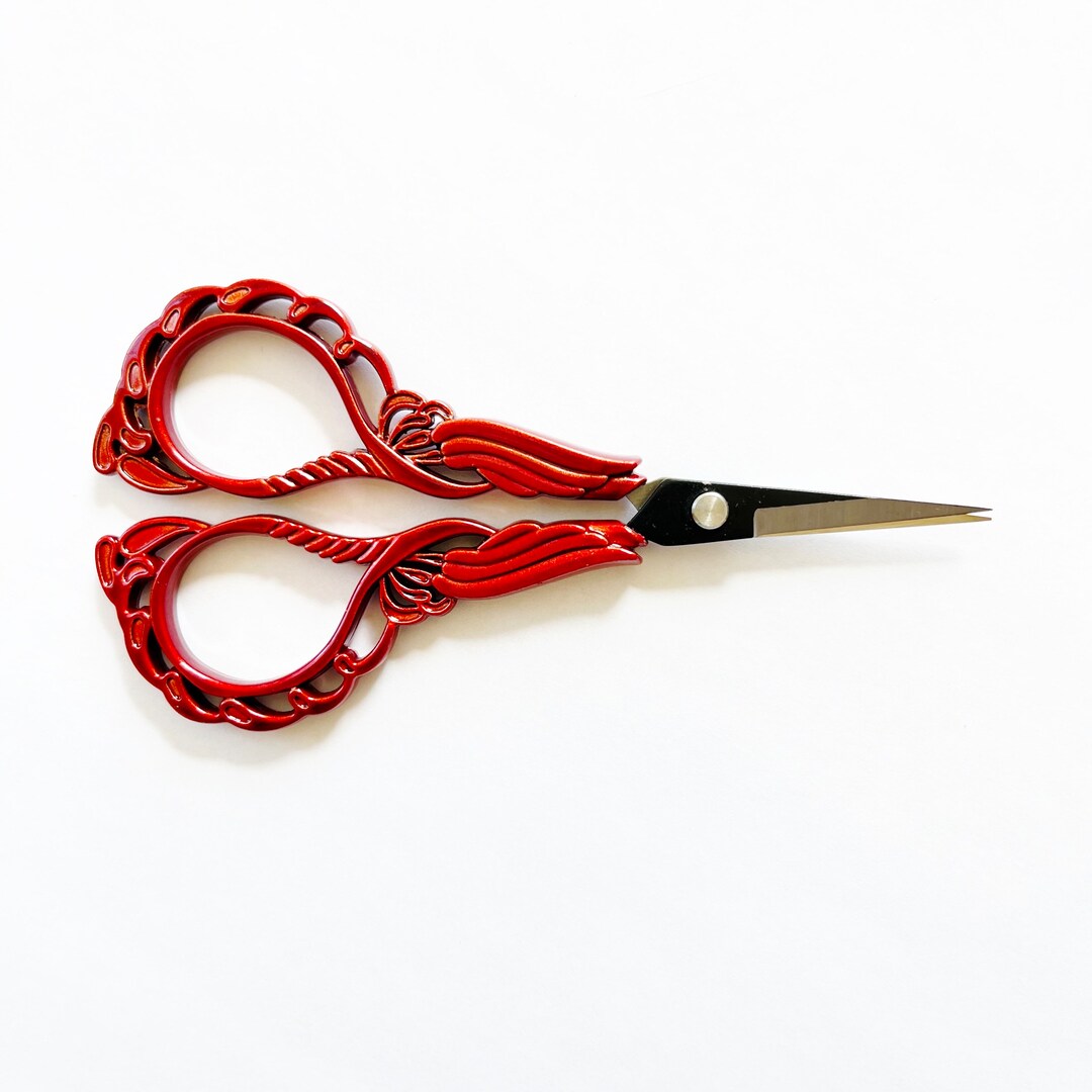 Fancy Red Embroidery Scissors, Vintage Style Colorful Cute Sewing ...