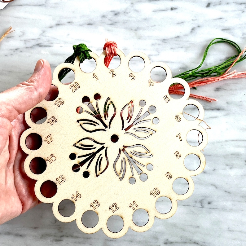 Cross Stitch Thread Organizer Embroidery Floss Holder Wood Etsy