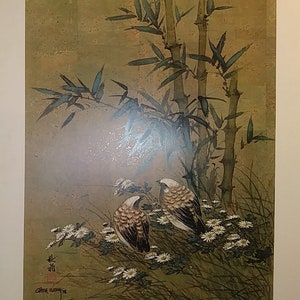 CHIU WENG &quot;TRANQUILITY&quot; Vintage 22x29&quot;, from Painting on Cork, 1978 Vintage New, Mint