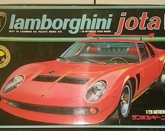 LAMBORGHINI JOTA 1970, Nitto Kagaku 1/28 Scale 6.25 Motorized Plastic Model Kit #10 New MIB