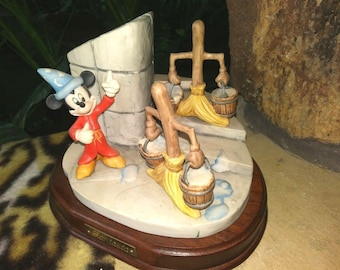Vintage Disney Fantasia Mickey Sorcerer Porcelain Sculpture, Schmid Limited Edition