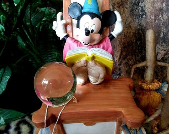Mickey Sorcerer Wasserkugel, Vintage Schmid Keramik Figur