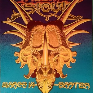 WILLIAM STOUT STYRACOSAUR Exhibition Print, Vintage 1977 Original Ceratopsian Poster, 18x24" New, Mint