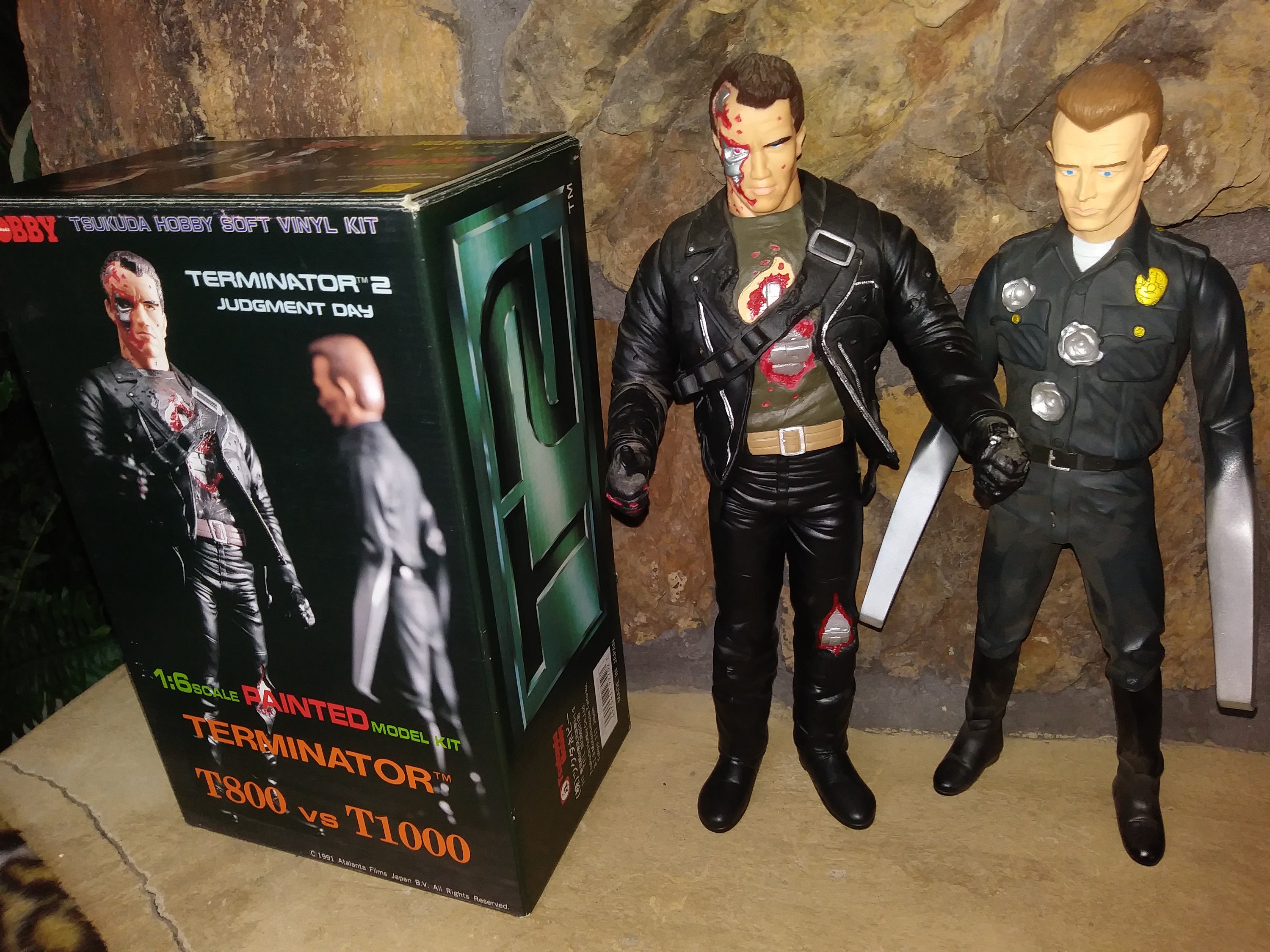 TERMINATOR T800 vs T1000 フィギュアセット T800 Vs T1000 TERMINATOR 2, TSUKUDA 1991 Factory-finished Vinyl