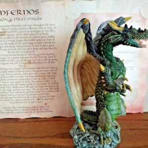 ENCHANTICA DRAGON INFERNOS Figurine. Firetongue Dragon EN2165 Limited Edition #129, 7.5 inches, with Certificate of Authenticity