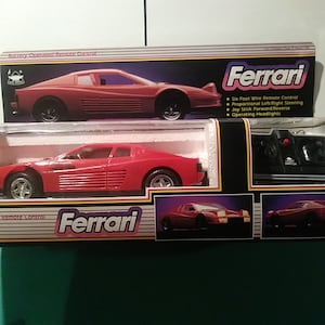 FERRARI TESTAROSSA 1984, 1/16 Scale 10&quot; New Bdright R/C Motorized Model Kit #209, Vintage Brand New, Mint In SEALED Box.