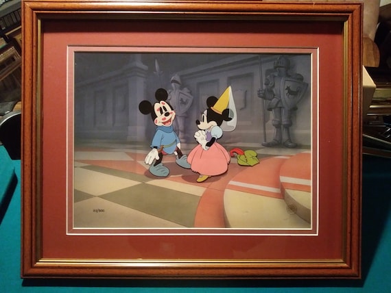671 Walt Disney セリグラフセル画 ミッキー&ミニー ヴィンテージ ミッキー＆ミニーマウス セル画、勇敢な小さな仕立て屋