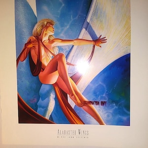 ALABASTER WINGS, John Zeleznik Art Print, Self-Published in 1992 16x36&quot;, Examination Print, Vintage New, Nearly Pristine Mint