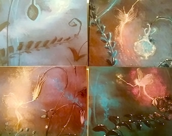 FANTASIA DEWDROP FAIRY Concepts. Disney 8 Notecards 5x6&quot; with Envelopes, in Case. Vintage New, Mint