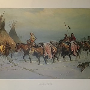 JOHN CLYMER &quot;Long Cold Winter&quot; Hand-Signed and Numbered 1983 Vintage New Limited Edition 34x20&quot;, Mint