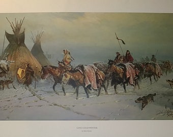 JOHN CLYMER &quot;Long Cold Winter&quot; Hand-Signed and Numbered 1983 Vintage New Limited Edition 34x20&quot;, Mint