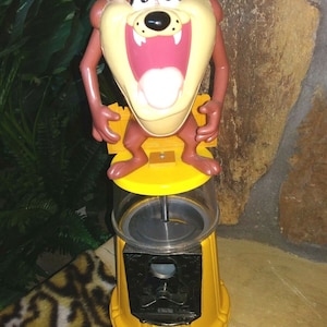 TASMANIAN DEVIL Vintage Superior Toy Gumball Machine, Large 15&quot; Partially Working Metal, Plastic. Near Mint, with Original Box, Instructions