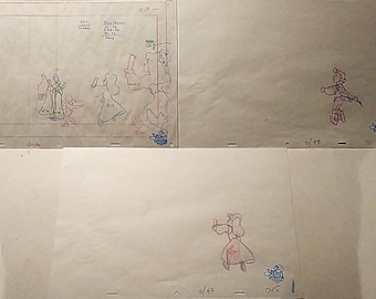 Swan Princess Animation Drawings, Young Odette and Eric, 1994 Production Art