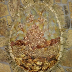 FEATHER WALL HANGING of Tanned Pheasant Pelts, Massive 5X4 ft. in size, New, Nearly Mint.