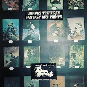 FRANK FRAZETTA PRINT Original Canvas-Textured ~17x23&quot;, 1970s from Frank & Ellie Frazetta, Vintage Brand New, Pristine Mint Condition