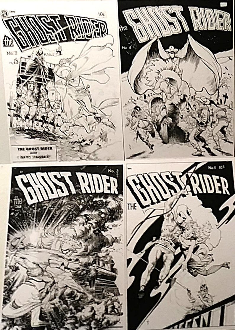 Ghost Rider Frazetta Frank Frazetta Ghost Rider Comic Cover Prints, 1950s Vintage Posters - Etsy