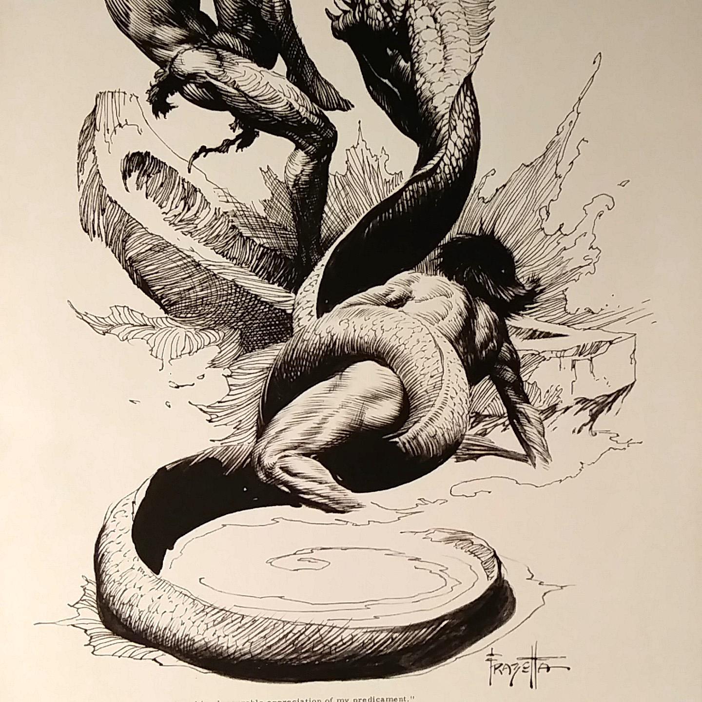 Frank Frazetta David Innes and Hydrophidian Photostat Art Print - Etsy