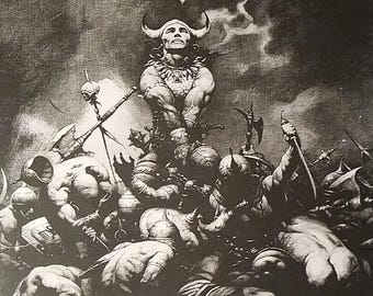 Frank Frazetta Conan the Buccaneer PhotoStat, 1970s Original Art, 11x14
