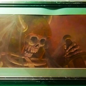 BLACK CAULDRON &quot;Cauldron Born Warrior&quot;, Disney Pan Hand-Painted Production Background, 1985 Vintage New, 33x19&quot; Framed, MINT Condition
