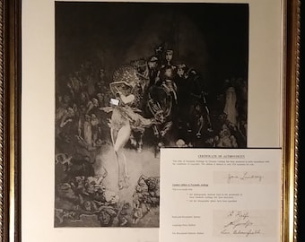 NORMAN LINDSAY &quot;The Innocents&quot; Facsimile Limited Edition Etching #53/550, Framed, New Mint