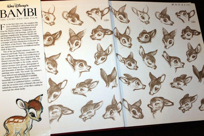 Disney's Bambi Book, 1990 First Edition Hardcover With Flip Book - Etsy