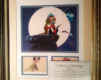Vintage Pecos Bill & Slue Foot Sue Sericel, Disney Melody Time, gerahmt Limitierte Auflage