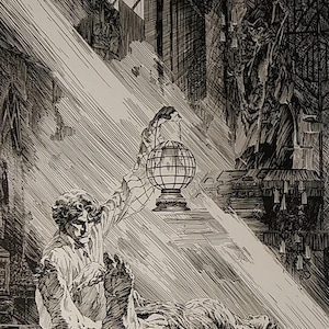 Berni Wrightson Frankenstein PhotoStatic Print, Original Art Reproduction, 11x16"