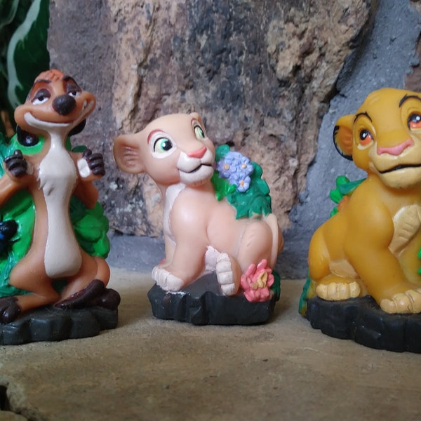 Vintage Lion King Vinyl Figurines, Simba, Nala, Timon, Janex, 1994