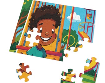 Afro-Amerikaanse puzzels Zwarte jongen puzzel Kinderen van kleur Cadeau voor zwarte kinderen 30-delige puzzelset Speeltuinpuzzel