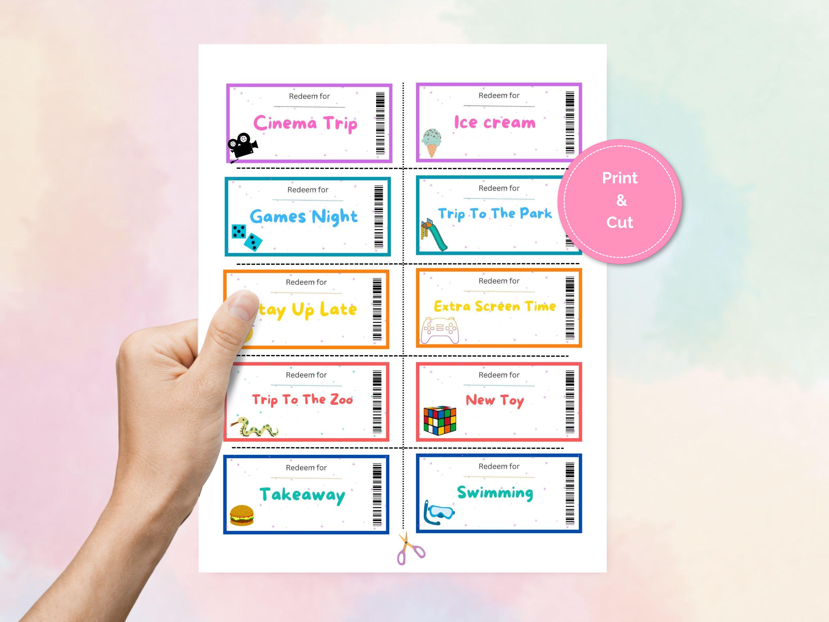 20 Coupons for Kids Printable, Coupon Book for Kids, Reward Coupons for ...