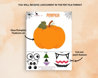 Pumpkin Carving Halloween Game, Printable Party Activity (Digital Download)