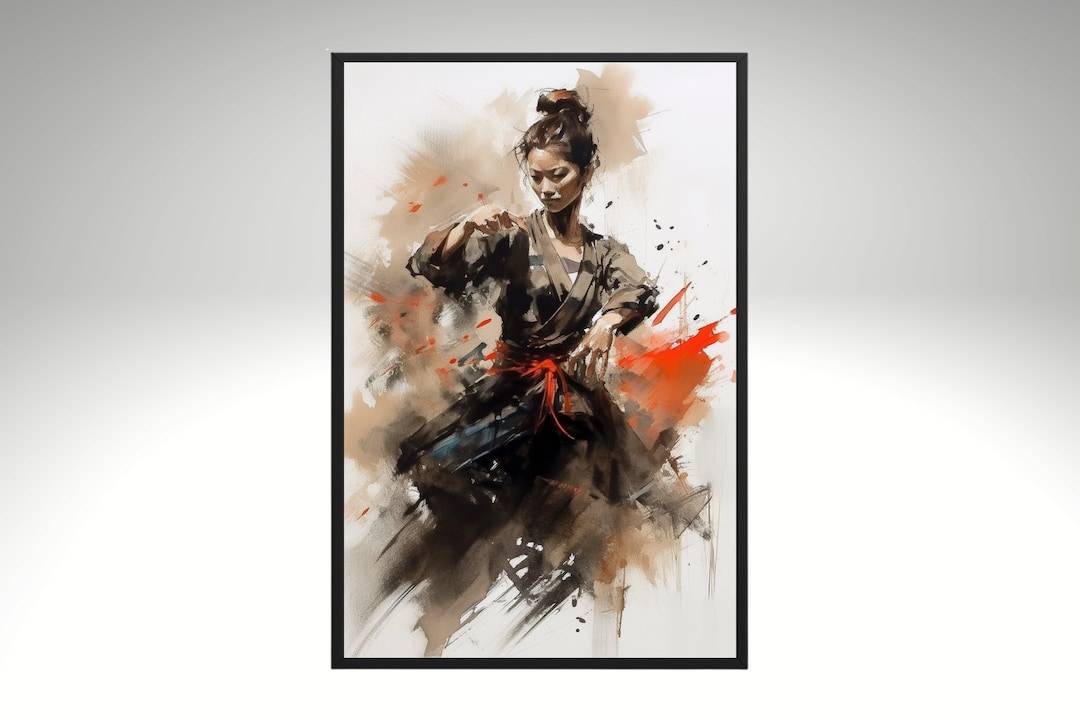 Female Martial Arts Master Wall Art Japanese Inspired Poster Etsy