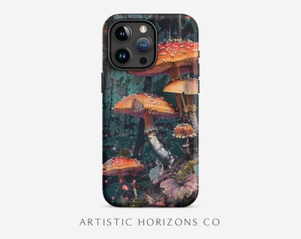 Dark Mushroom iPhone 11 12 13 14 15 Pro Max Tough Phone Case Matte