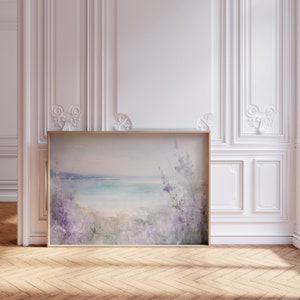 Lavender Ocean Wall Art Poster Print Oil Painting Style Artwork image 3