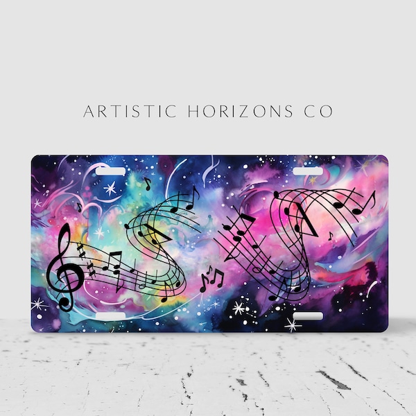 Music Galaxy License Plate Sublimation Design PNG Instant Download License Plate PNG