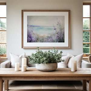 Lavender Ocean Wall Art Poster Print Oil Painting Style Artwork image 5