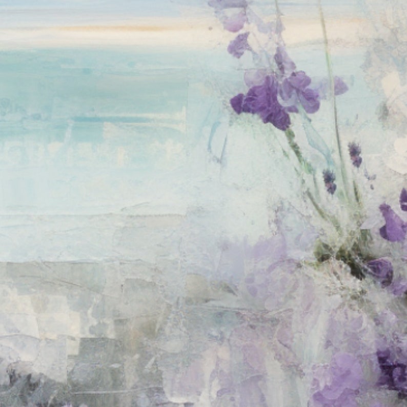 Lavender Ocean Wall Art Poster Print Oil Painting Style Artwork image 2
