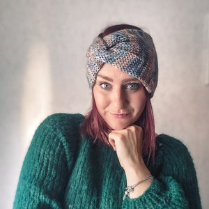Merino headband knitted ear warmers natural wool