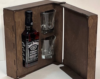 Jack Daniels Whisky Box 750mL mit Magnetdeckel. 5mm, 3mm. Laserschnittdateien SVG, DXF, XCS. Digitales Produkt