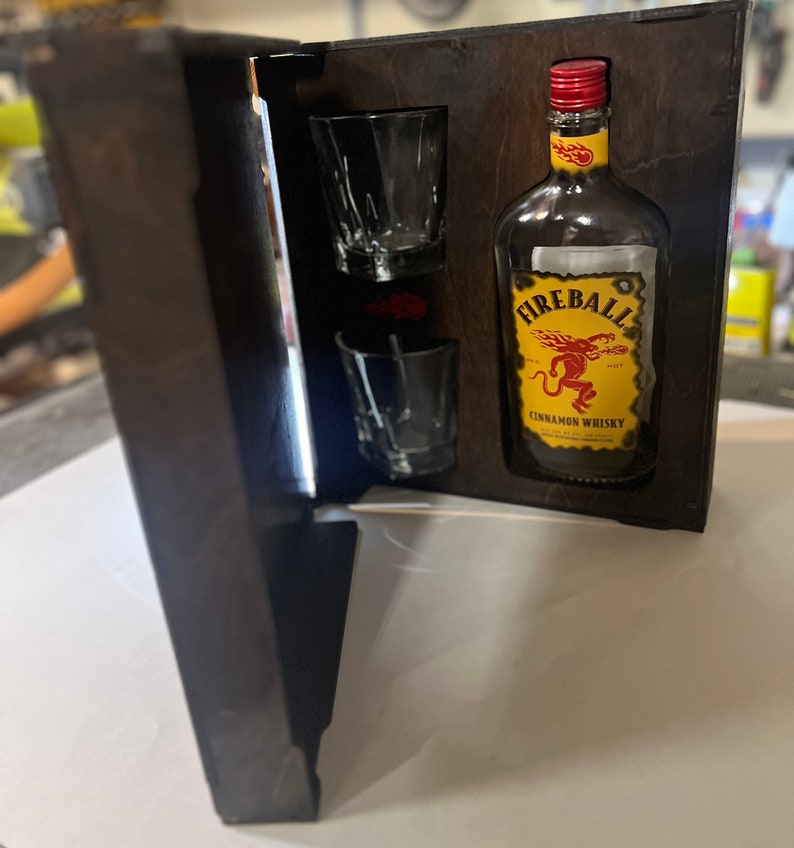 Fireball Cinnamon Whiskey Box 750ml With Magnetic Lid. 5mm. Laser Cut ...