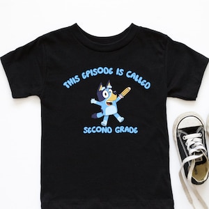 Personalized Back To School Shirt, Family Matching Shirts, Cartoon Shirt, Blue Dog Family Shirt, Cute Blue Dog Tee