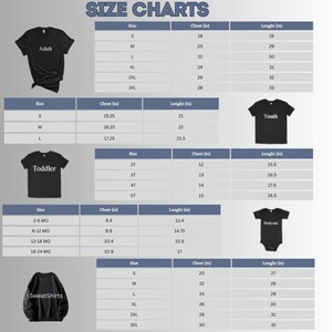 the size chart for a t - shirt