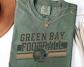 Green Bay Football Retro T-Shirt - Distressed Comfort Colors Tee