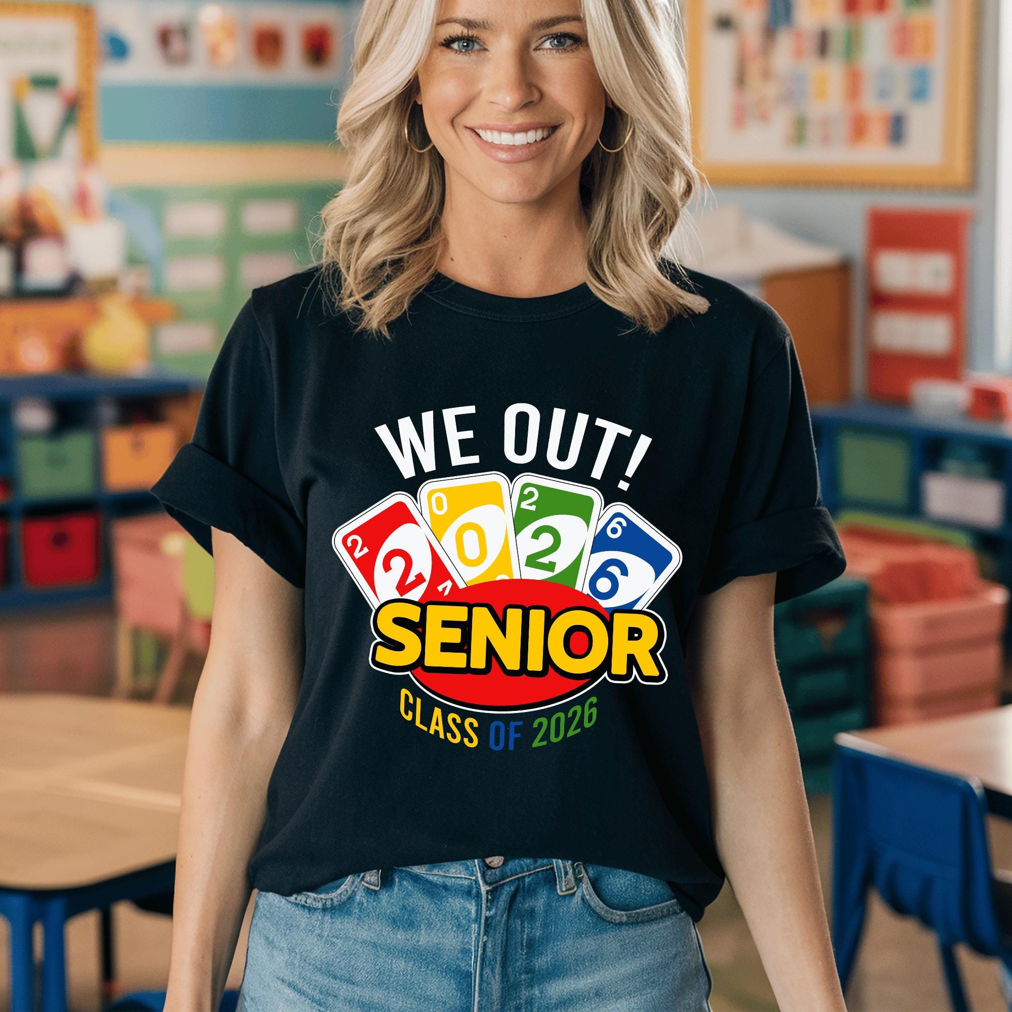 Senior Class 2026 We Out Graduation Gift Card Game Parody School T-shirt Sweatshirt