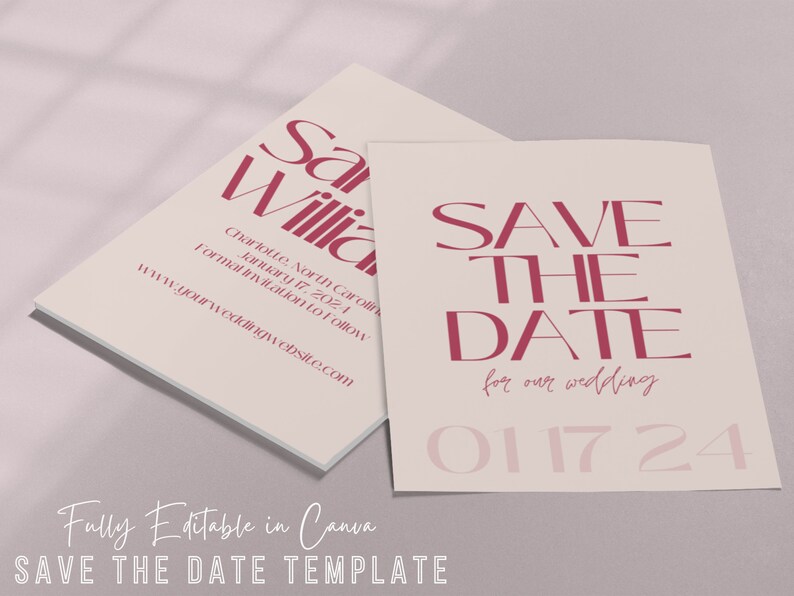 Minimalist Save the Date Template, Editable Digital or Printable ...